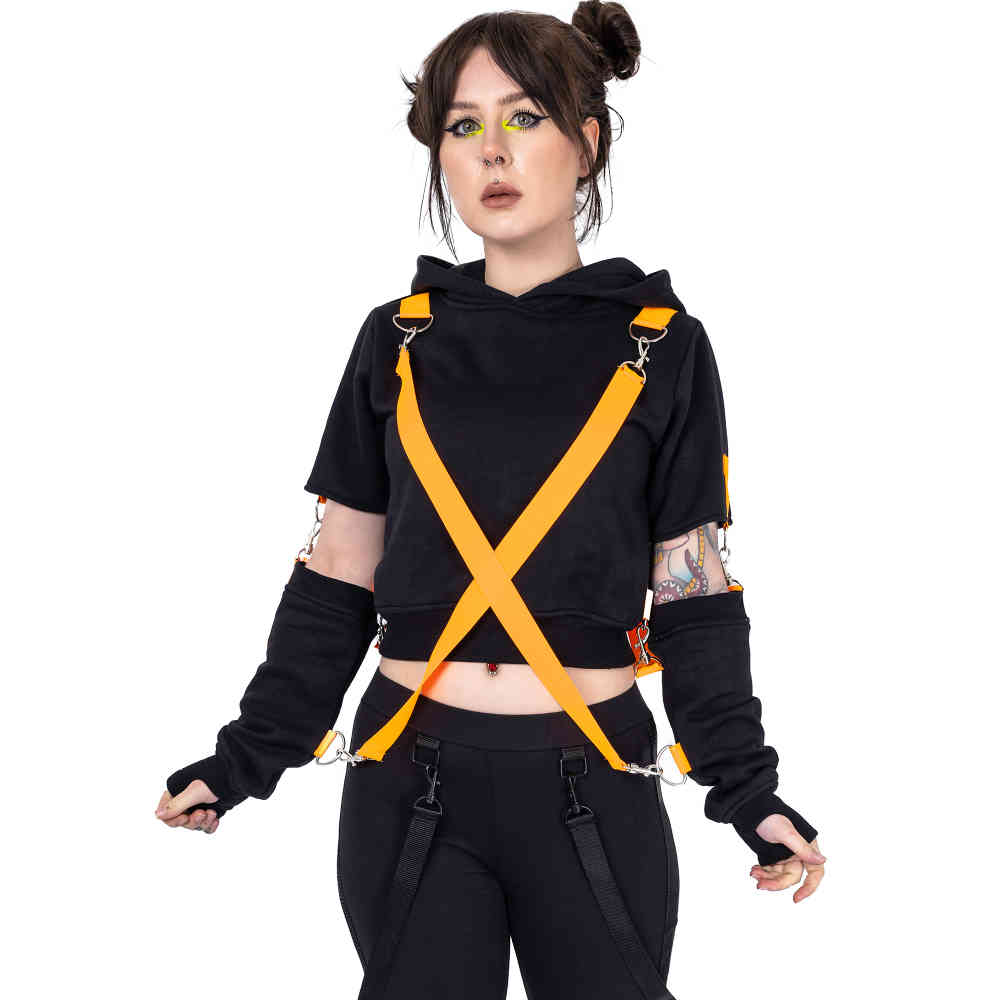 Poizen Industries - DYSTOPIAN HOOD Hoodie/trui - Zwart/Oranje